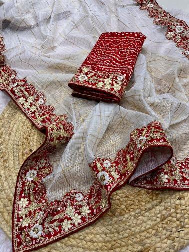 Vastrangan bandej gotapatti online saree shopping surat